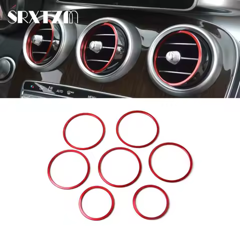 7PCS Exterior A/C Air Vent Outlet Ring Cover Trim for Mercedes Benz C Class 2015 W205 C180 C200 C250