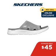 Skechers Online Exclusive Women GOwalk Flex Elation Sandals - 141425-GRY Contoured Goga Mat Footbed Hanger Optional Machine Washable Ultra Go