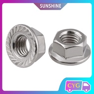 Flange Nut 304 Stainless Steel M6 M8 M10 M12 M14 M16 M20 DIN6923 Hexagon Hex Nut【CYG-FC-8】