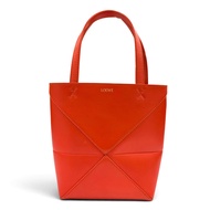 極佳狀態☆ LOEWE A657V25X01 Puzzle Fold Mini Tote，亮面小牛皮，兩用肩包/手提包，RED，西班牙製造，女士。
