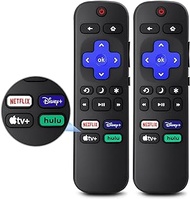 2Pack Replacement Roku TVs Remote for TCL TV, Compatible with TCL TV, Hisense, Onn, Sharp, Element, Philips, Insignia,Jvc, RCA Smart TVs