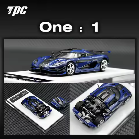 TPC In Stock 1:64 ONE Blue Carbon Fiber Hood Stripe Opened Hood Diecast Car Model Collection Miniatu