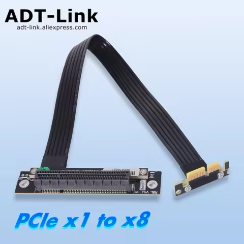 ADT PCIe X1 Riser Cable PCIe x1 To PCIe x8 Adapter Extension Cables Gen3 Gen4 for NICs Capture Cards