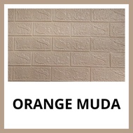mgm 509 cod wallpaper dinding foam 3d kecil motif batu bata - orangemuda