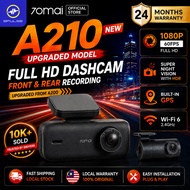 70mai A210 Dash Cam Front Rear 1080P 60FPS HDR Night Vision GPS WiFi 6 Car Dashcam | A200 Upgraded