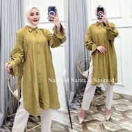 ZR SLIT TUNIK - Aqila Slit Tunik Belah Samping Long Jumbo Wanita Terbaru