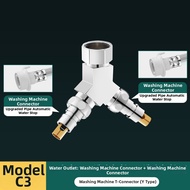 Auto Stop Water Valve 3-Way T-Connector Tap