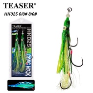 TEASER【HK025】6/0 8/0 Deep Sea Boat Fishing For Luminous Squid Triple Assist Hook BKK High Carbon Ste