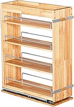 4 Tier Pull Out Spice Rack Holder Shelves (6.5" W x 22" D), spice organization for cabinet Storage O