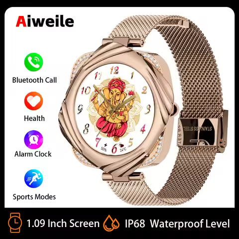 Smartwatch Ladies Women Fashion Aiweile AW5 Smart Watch Iphone Compatible Bluetooth Call Fitness Mus