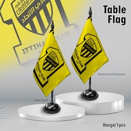 Al-Ittihad Club Table Flag Table Decoration/, Football Club, Wood and Velvet Fabric Size 15x22cm