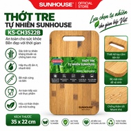 SUNHOUSE Bamboo Cutting Board KS-CH3522B 35x22cm, Natural Bamboo Wood Cutting Board with Handle, Dur