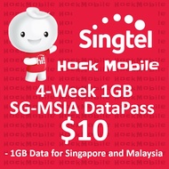 Singtel Prepaid $10 4-week 1GB SG-MSIA DataPass / Top Up / Renew