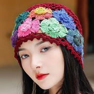 JURHOMIE Crochet Brimless Hat Cotton Hollow Crochet Hat Fashion Vintage Hats Vacation