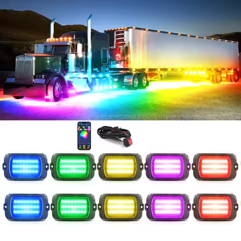 Q1 Max RGB+IC Rock Lights Chasing Dream Color, 8 Pods, 24LEDs/Pod Super Bright, APP Control, IP68 Wa