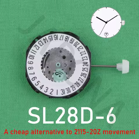 SL28 movement china sunon sl28D SL28-6 Quartz Movement Three Hands Calendar Date A cheap replace to 