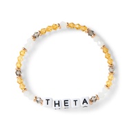 Sorority Shop Kappa Alpha Theta Bracelet — Glass Bead Bracelet with KAT Name Beads and 18K Gold Acce