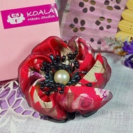 和風系列手工飾品紅色造型花朵髮夾