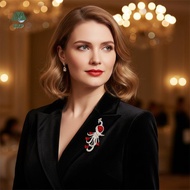 [EKP] Statement Peaco Brooch For Women Glamorous Crystal Pin For Clothing Coat Dress Accessories For