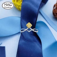 黃鑽系列 | 18K白金鑽石黃鑽后冠戒指