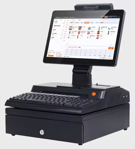 14.1 inch touch screen, cash box, keyboard, whole package POS computer factory POS System cash Regis