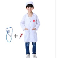 Simulation Doctor Nurse Children Uniform Cross Coat Halloween Role Costume Kids Cosplay Stethoscope