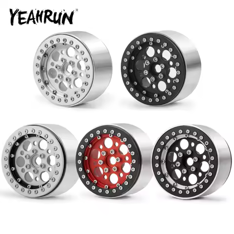 YEAHRUN 4Pcs Aluminum Alloy 1.9inch/2.2inch Beadlock Wheel Rims Hubs for Axial SCX10 Wraith TRX-4 D9