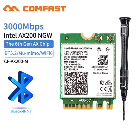 COMFAST AX210 WIFI6E 6GHz Wireless Card AX200 Wifi 6 BT5.2 Adapter 11AX MT7921K WiFi Network Module 