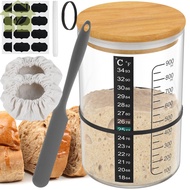 Sourdough Starter Jar Kit 900ml Sourdough Starter Container Glass Sourdough Fermentation Jar Wide Mo