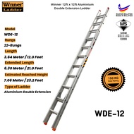 Winner Ladder 12 feet Aluminium Single Pole/ Double/ Triple Extension Ladder 12 kaki Tangga Heavy Du