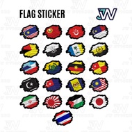 Flag Cut Shape Sticker Country Flag Sticker/ Motorcycle Sticker Flag/ Terengganu Kelantan Mud Kuala/