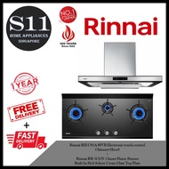 Rinnai RH-C91A-SSVR Electronic touch control Chimney Hood + Rinnai RB-3CGN 3 Inner Flame Burner Built-In Hob Schott Ceran Glass Top Plate*BUNDLE DEAL - FREE DELIVERY