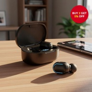 E7S Stereo Wireless Bluetooth 5.0 Headphones Earbuds with Microphone and Charging Case for Mobile Ph