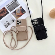 [Woo Fashion Case] Crossbody สร้อยคอสายคล้องคอเคสบัตรสำหรับ iPhone 13 Pro Max 12 11 8 7 Plus XR Xs X SE ถุงคลุมกระเป๋าหนังจระเข้หรู