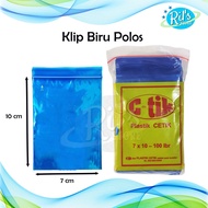 PLASTIC CLIP PLAIN C-TIKbiru 7 x 10 cm Plastic Clip/ 7X10 CM PLAIN Ziplock/ MEDICINE CLIP/