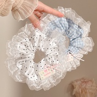 Vòng Đeo Đầu Băng Ruy Băng Xanh Dành Cho Bé Gái (1-2 cái) với dây buộc tóc cao cấp