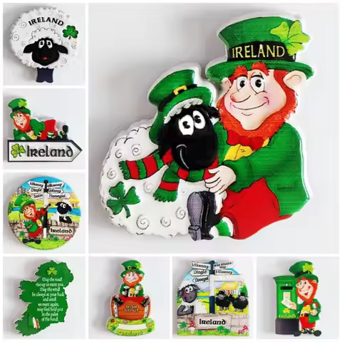Ireland Travelling Souvenirs Fridge Magnets Clover Sheep Fridge Stickers Home Decor Wedding Gifts Bl
