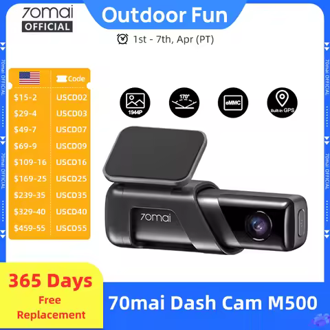 70mai Dash Cam M500 1944P 170FOV 70mai M500 Car DVR Dash Camera Recorder GPS ADAS 24H Parking Monito