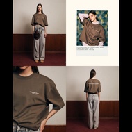 CU " Common People Tee " (Cropped & Boxy) - White / Brown เสื้อยืดครอป crop oversize โอเวอร์ไซส์
