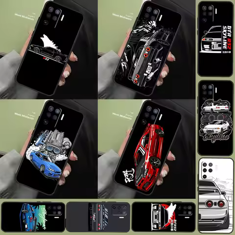 Skyline Car R32 Case For Oppo A15 A80 A60 A40 A94 A54 A98 A78 A18 A38 A58 A16 A76 A96 A17 A77 A74 A5