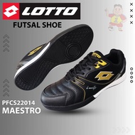 Lotto Original Futsal Shoe MAESTRO Kasut Futsal Court Shoe PFCS22014 Black Gold
