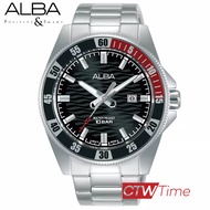 ALBA Gent Collection Wave Pattern นาฬิกาข้อมือผู้ชาย สายสแตนเลส รุ่น AG8L97X1 / AG8L97X (สีเงิน / หน