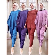 Clearance Stock Set Baju Seluar Muslimah Bangkok Plisket Pleats Purple Light Set Free Size Plus Size Viral