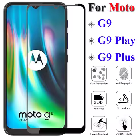 Full Cover Tempered Glass For Motorola G9 Screen Protector For Motorola G9 Play Full Glue Protective