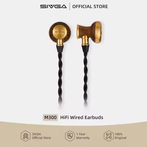 SIVGA M300 15.4mm Large Dynamic Driver HiFi Wired Flat-Head Earbuds High-Fidelity In-Ear Earphones E