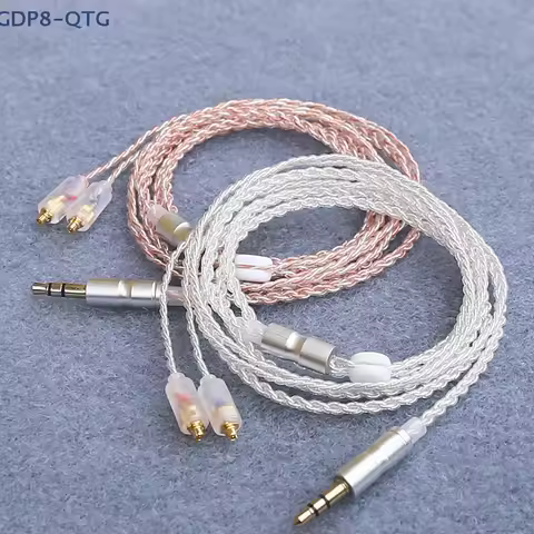 1PC HiFi Earphone Upgrade Cable MMCX 3.5mm 1.2m Silver Plated Core Cable For Sennheiser IE200/IE300/
