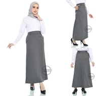 Rok Panjang Hitam Polos Model A line dan Span Pinggang Karet dan Ada Kantong Saku Wanita Bahan Dasar