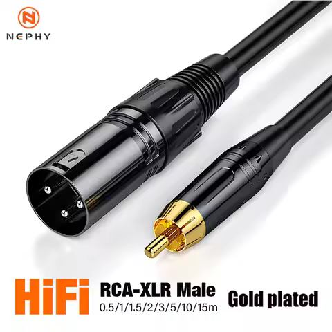 Gold Plated XLR to RCA Cable RCA Male to XLR 3 Pin Cannon Female Audio Video Cable for Amplifier Mix
