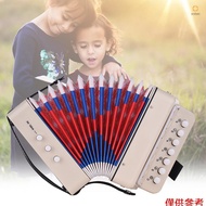 Mini 10-Button Kids Accordion Toy Supports Bass Chords 14 Notes with Cleaning Cloth Educational Musi
