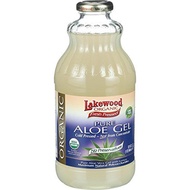 Lakewood Organic Pure Aloe Vera Gel With Lemon - GMO Free - No Preservatives - 32 oz (Pack of 4)